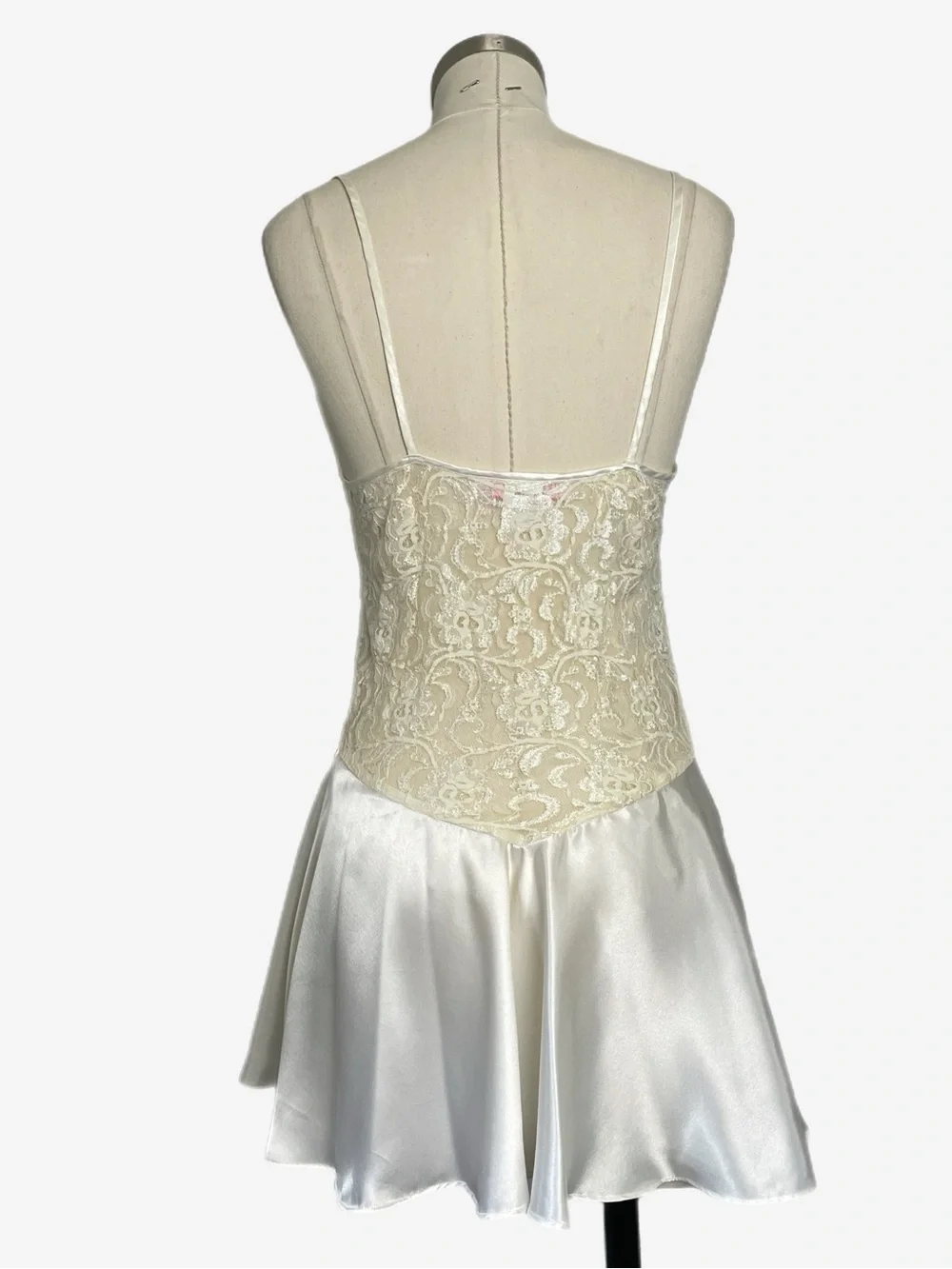 Vintage Unforgettable White sheer lace sequin slip lingerie coquette bridal S - Picture 7 of 13